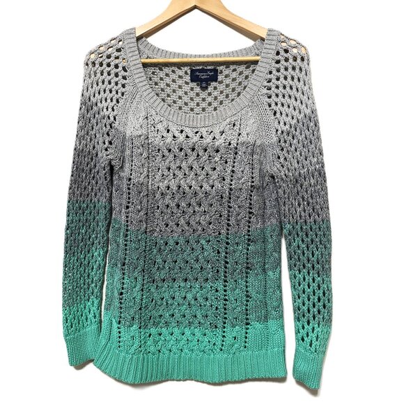 American Eagle Outfitters Sweaters - American Eagle Ombre Open Knit Sweater, Size Small